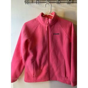 Columbia fleece jacket youth large pink rn#69724‎